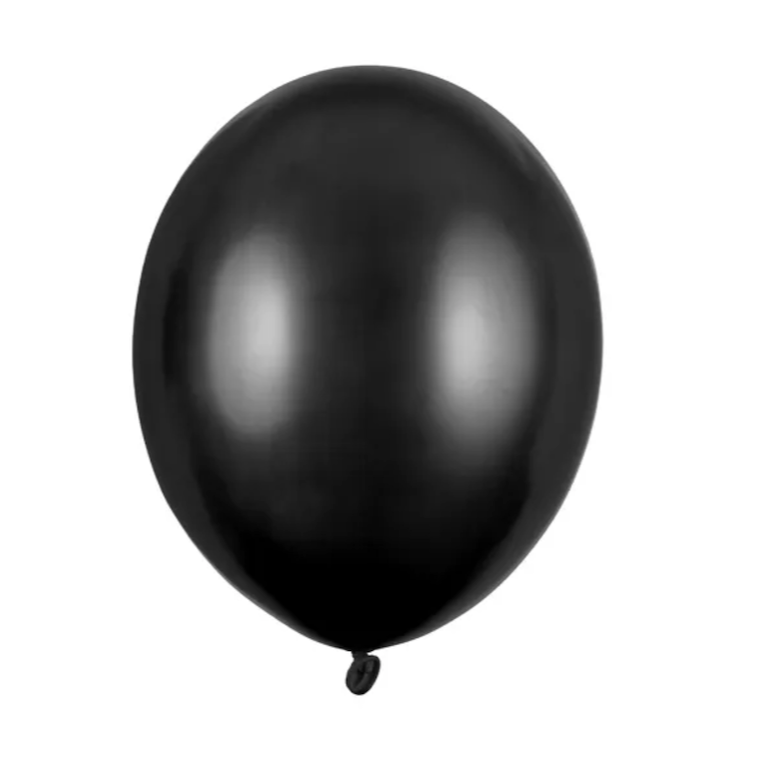 Hēlija balons - Metallic Black Balloon, 30cm, Hēlija baloni Liepājā, SB14M-010-10
