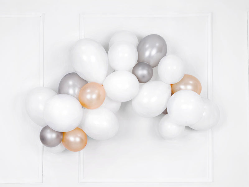 Hēlija balons - Pastel Pure White Balloon, 30cm, Hēlija baloni Liepājā, SB14P-008