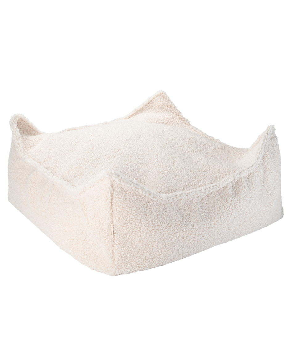 Otomāns Cream White Square Ottoman, Wigiwama