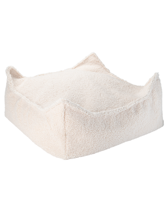 Otomāns Cream White Square Ottoman, Wigiwama