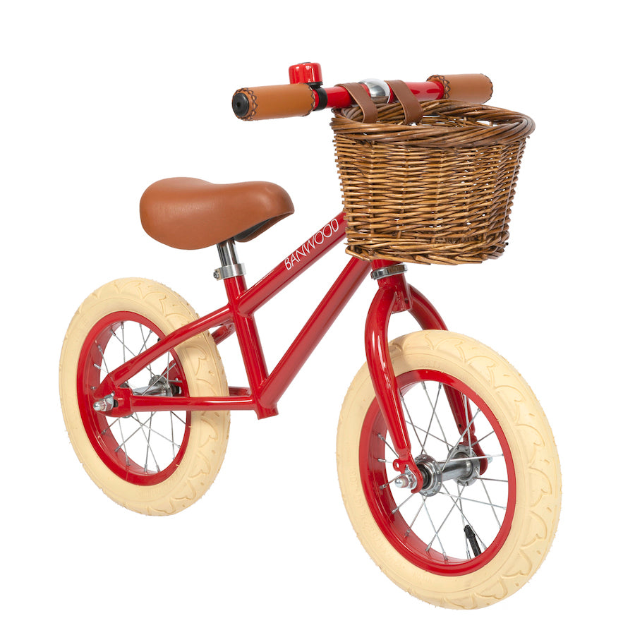 Banwood skrejritenis ar pītu groziņu First Go Balance bike, red, sarkans