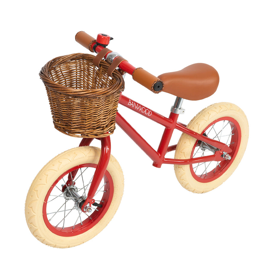 Banwood skrejritenis ar pītu groziņu First Go Balance bike, red, sarkans