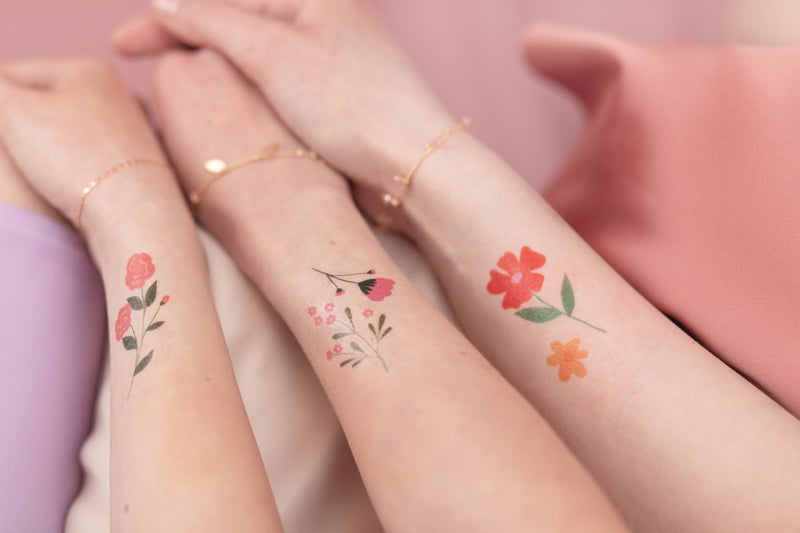 Bērnu tetovējumi - Ziedi, Kids temporary Tattoos Flowers