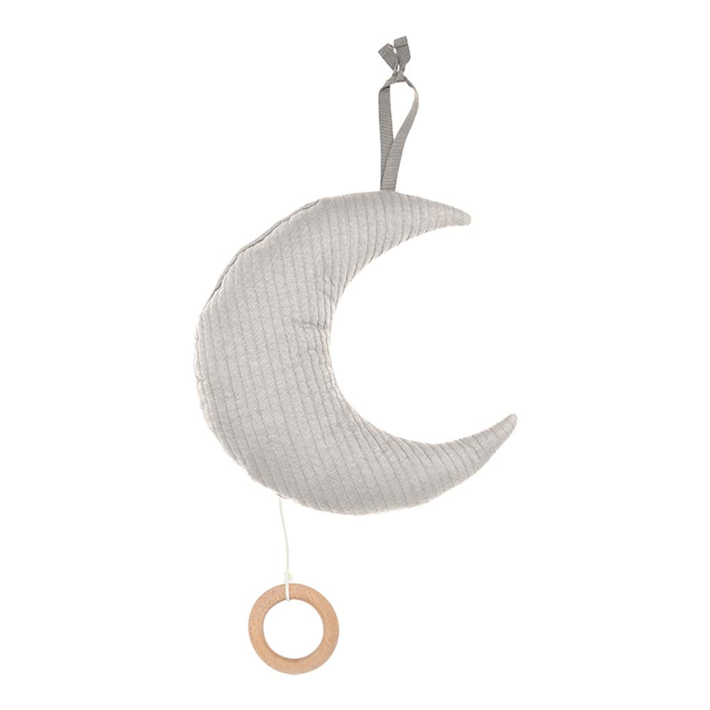 Muzikālā rotaļlieta mēness, Music box Moon, Pure Grey, Little Dutch