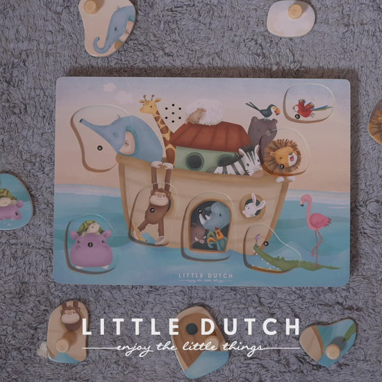 Video - Skanošā koka puzle Noasa šķirsts, Sound Puzzle Noah's Ark, Little Dutch, LD7056