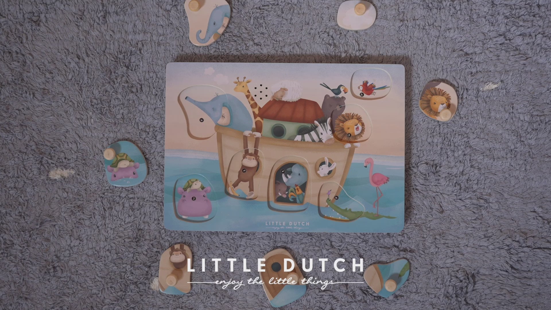 Video - Skanošā koka puzle Noasa šķirsts, Sound Puzzle Noah's Ark, Little Dutch, LD7056