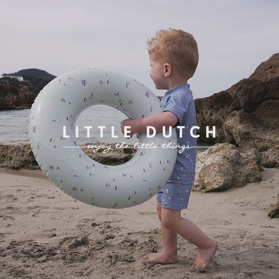 Video - Little Dutch peldriņķis zils un rozā, pludmales rotaļlieta, pūslis, Swim Ring Sailors Bay, Pink Little Flowers, 2008700 2008701 