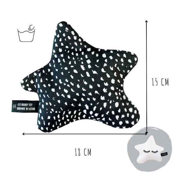 Ulece ķiršu kauliņu sildoša, mīkstā rotaļlieta Zvaigzne, Anti koliku, heating pad, Star